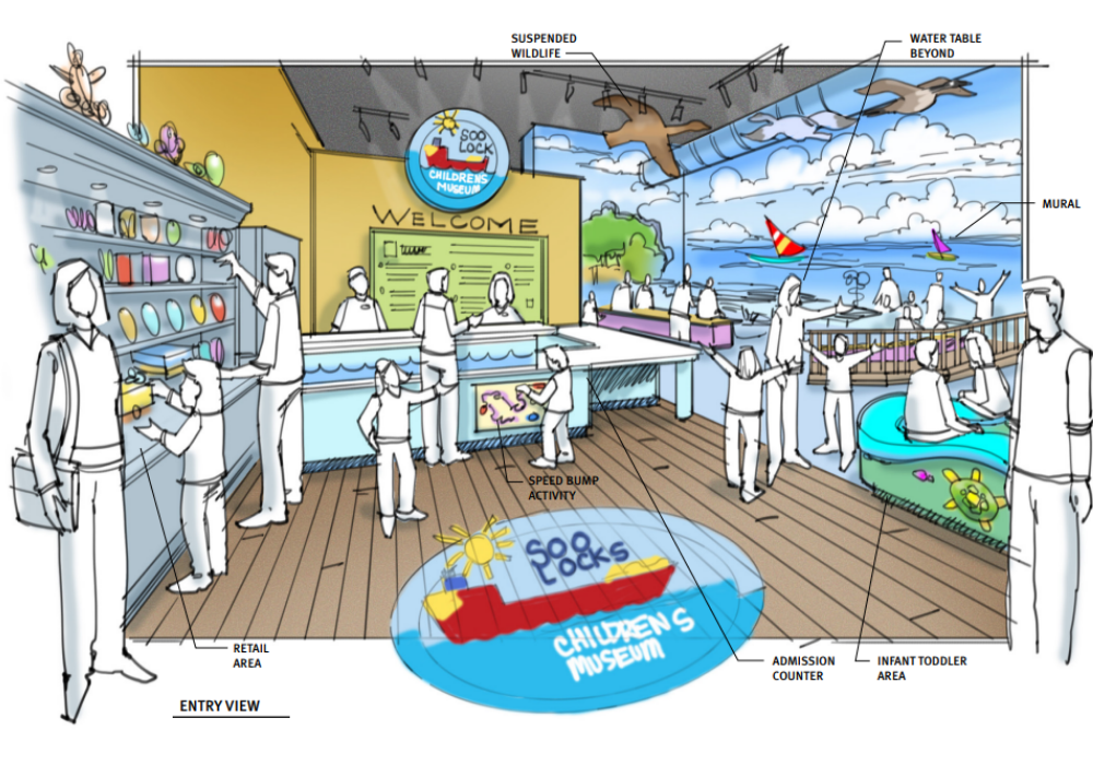 Entrance and gift shop concept sketch